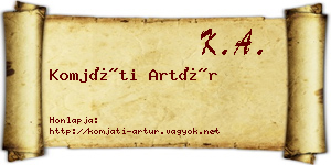 Komjáti Artúr névjegykártya